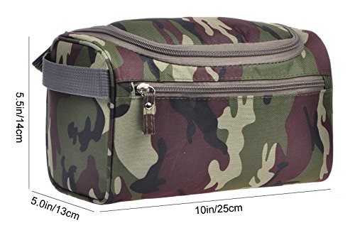 Vercord Mens Toiletry Bag Wash Travel Small Shaving Dop Kit Shower Bathroom Ditty Hygiene Bag Camo Dark Green3