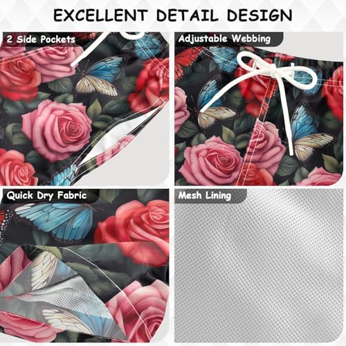 Boy Swim Trunks Butterfly Rose Flower Toddler Swim Shorts Boy Bathing Suit Swimsuit Toddler Boy Swimwear 2T 202b32883