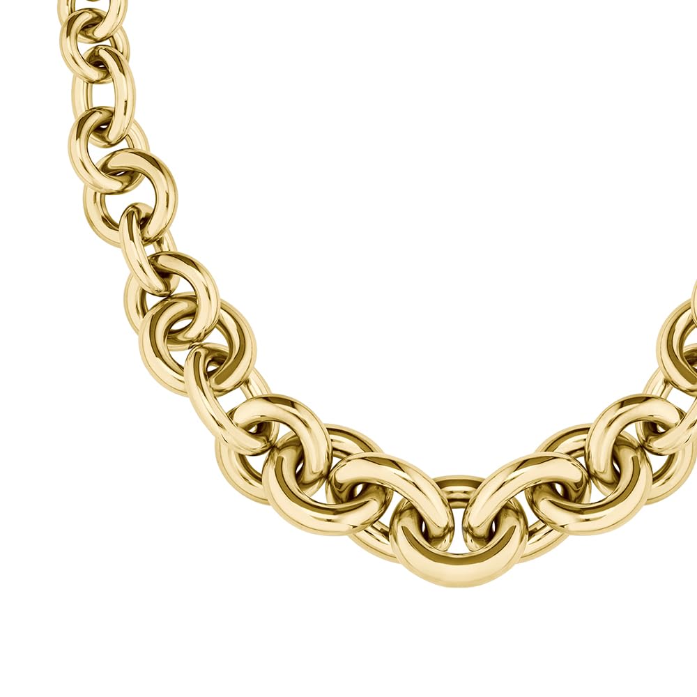 BOSS Jewelry Collier, Bracelet en Chaîne ou Boucles d’Oreilles Créoles pour Femme Collection LIVE STATEMENT en Acier Inoxydable avec Placage Or Jaune