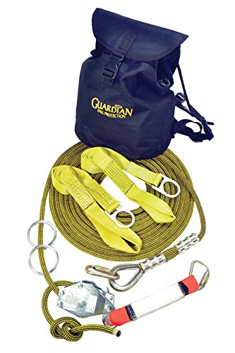Tech Deals 🔥 Guardian 04638 Kernmantle Horizontal Lifeline System with Tensioner, 2 O-Rings, 2 Web Slings, 2 Steel Carabineers and SOS-Bag, 30-Foot