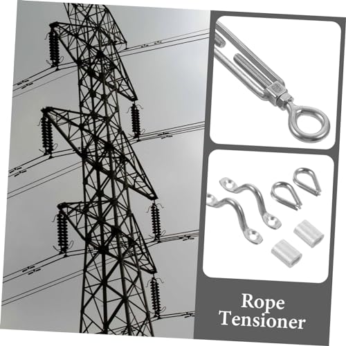 Tensor de cable de acero inoxidable para cuerda con cuerpo abierto de 5.12 x 0.79 x 0.28 pulgadas miniatura 7