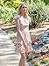 PRETTYGARDEN Casual Summer Dresses for Women 2025 Short Sleeve V Neck Floral Mini Dress Boho Smocked Ruffle Short Sundress(X-Small, White)