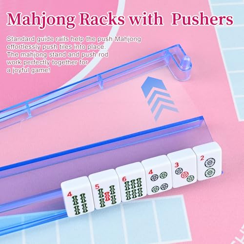 Set de 4 soportes con empujadores para Mahjong acrílicos miniatura 5