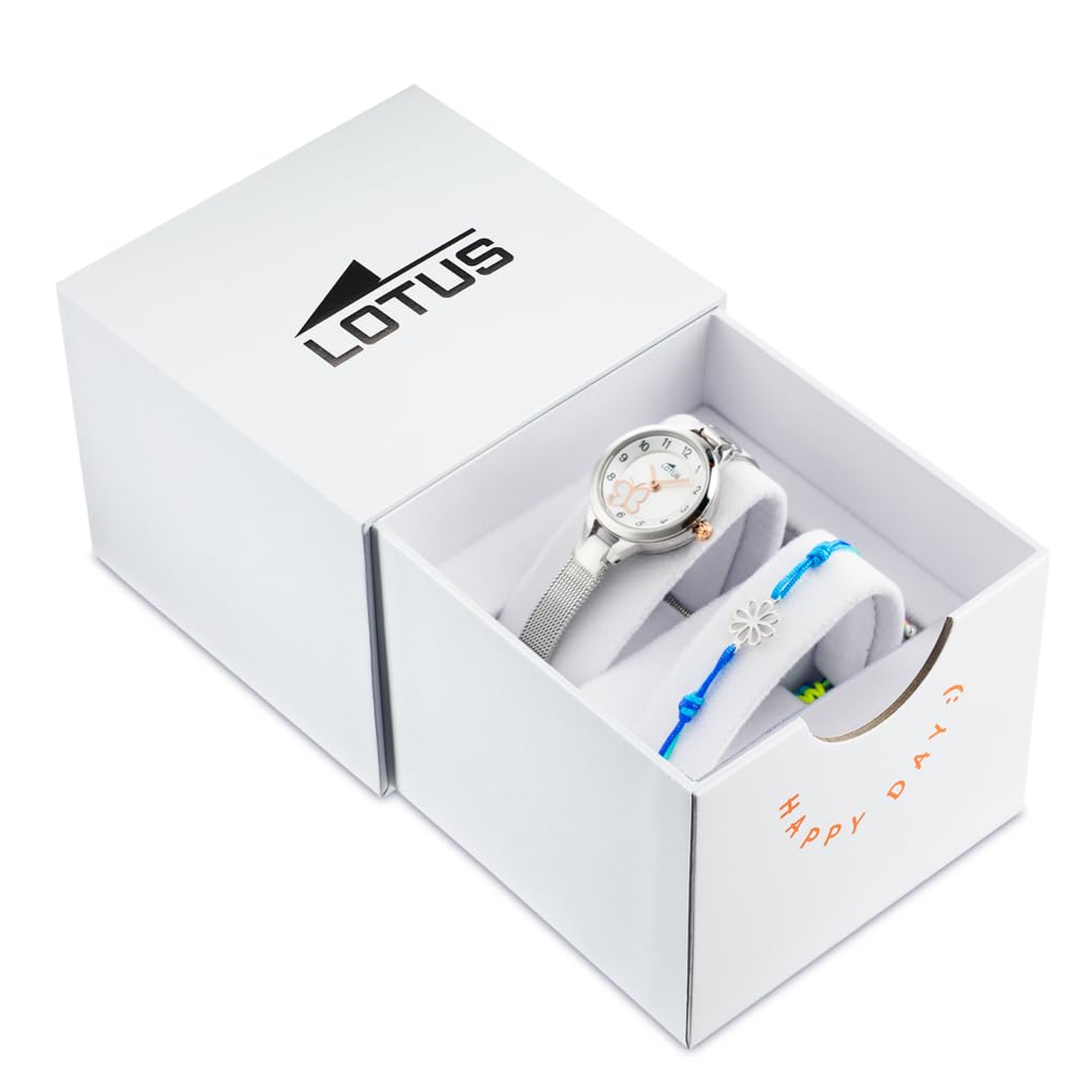 LOTUS Reloj Niña Analógico de Acero Inoxidable 316l Plateado