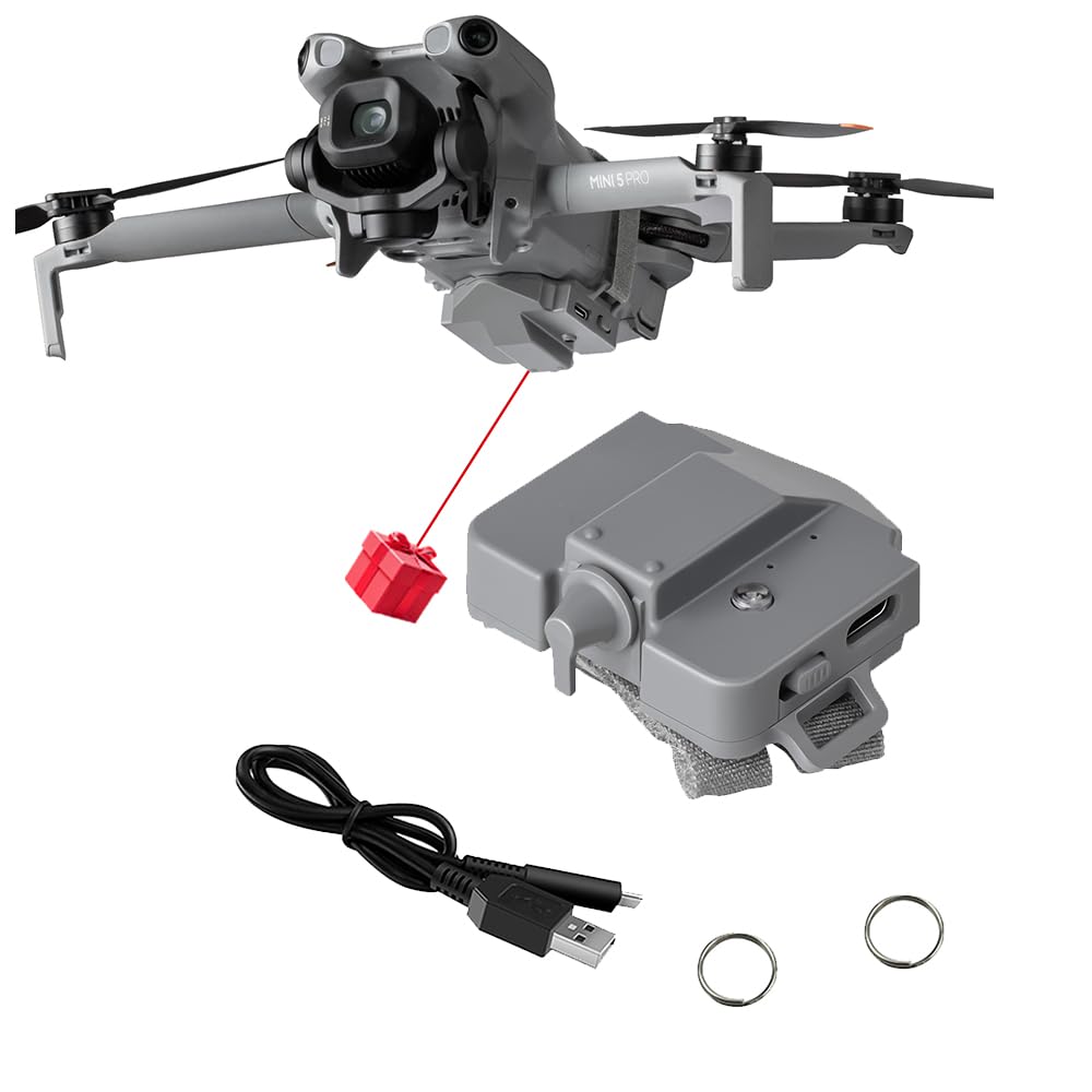 Airdrop System Advertising Gift Dropper for DJI Mini 5/4 Pro, Airdrop System Dropping Device for Mini 4/5 Pro Drone Advertising,Fishing Bait,Wedding,Lightweight Aerial Delivery Drone Accessory