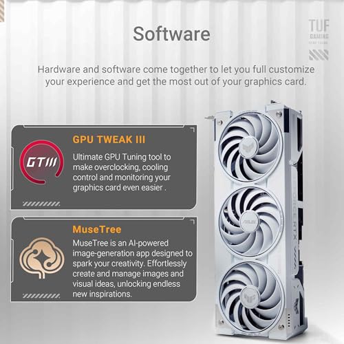 Image of ASUS TUF GeForce RTX 5070 Ti 16GB GDDR7 BTF White OC Edition Graphics Card, NVIDIA, Desktop (PCIe 5.0, HDMI /DP 2.1, 3.125-Slot, Military-Grade Components, with a Detachable GC-HPWR Adapter)