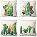 IUYJVR Lot de 4 Housse de Coussin 45 x 45 cm Coton et Lin taie d'oreiller décorative Voiture canapé décor à la Maison Housses de Coussin-Cactus 500