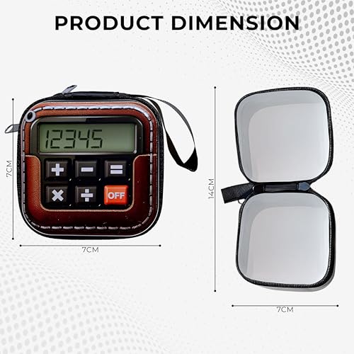 Image of Kraptick Multipurpose Coin Pouch - Compact Zipper Purse for Coins, Cash & Small Essentials Durable & Stylish Fabric Mini Organizer for Daily Use (Calculator Design) (Pack of 2)