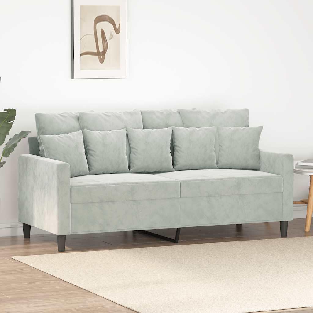 vidaXL Sofá de 2 Plazas, Asiento con Reposabrazos Respaldo, Sillón de Descanso Relax Televisión, Sofá Tapizado para Salón, Tela Gris Claro