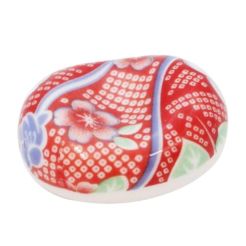 箸置き 可愛い おもしろ 御洒落 おしゃれ カトラリーレスト 陶器 キッチン雑貨 豆型 友禅文様 (柄4)