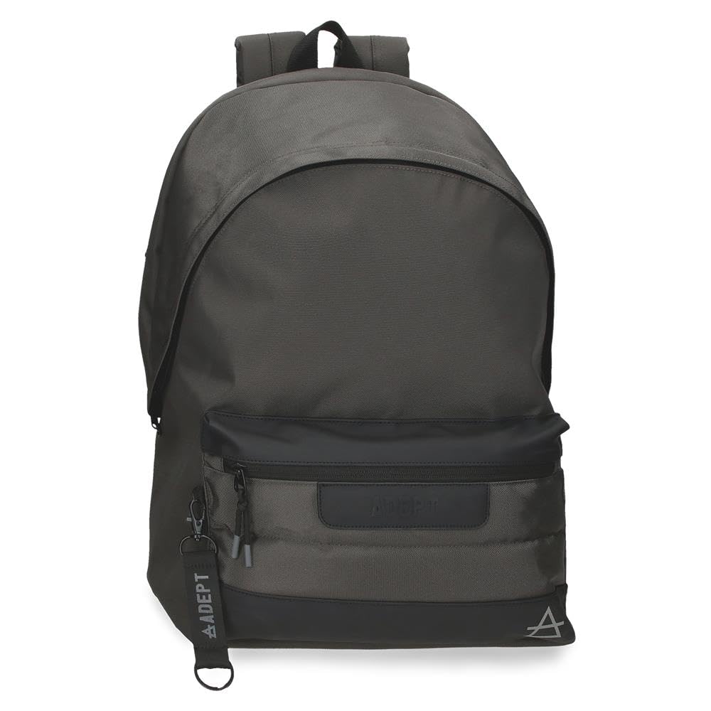 ADEPT Dmas Laptop Backpack Double Compartment Laptop 15.6 Inches Grey 31 x 44 x 15 cm Polyester 20.46L, grey, One Size, Laptop Backpack Dual Compartment