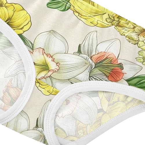 Cotton Girls Underwear Toddlers Yellow White Floral Beige Panties Little Girl Colorful Kids Briefs Undies 2t4