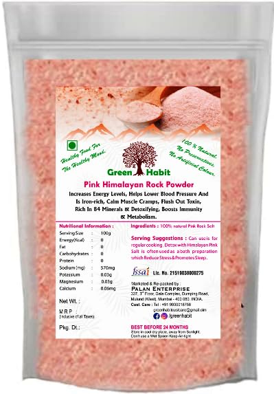 Green Habit Himalayan Rock Salt Powder (500 gram Pack)