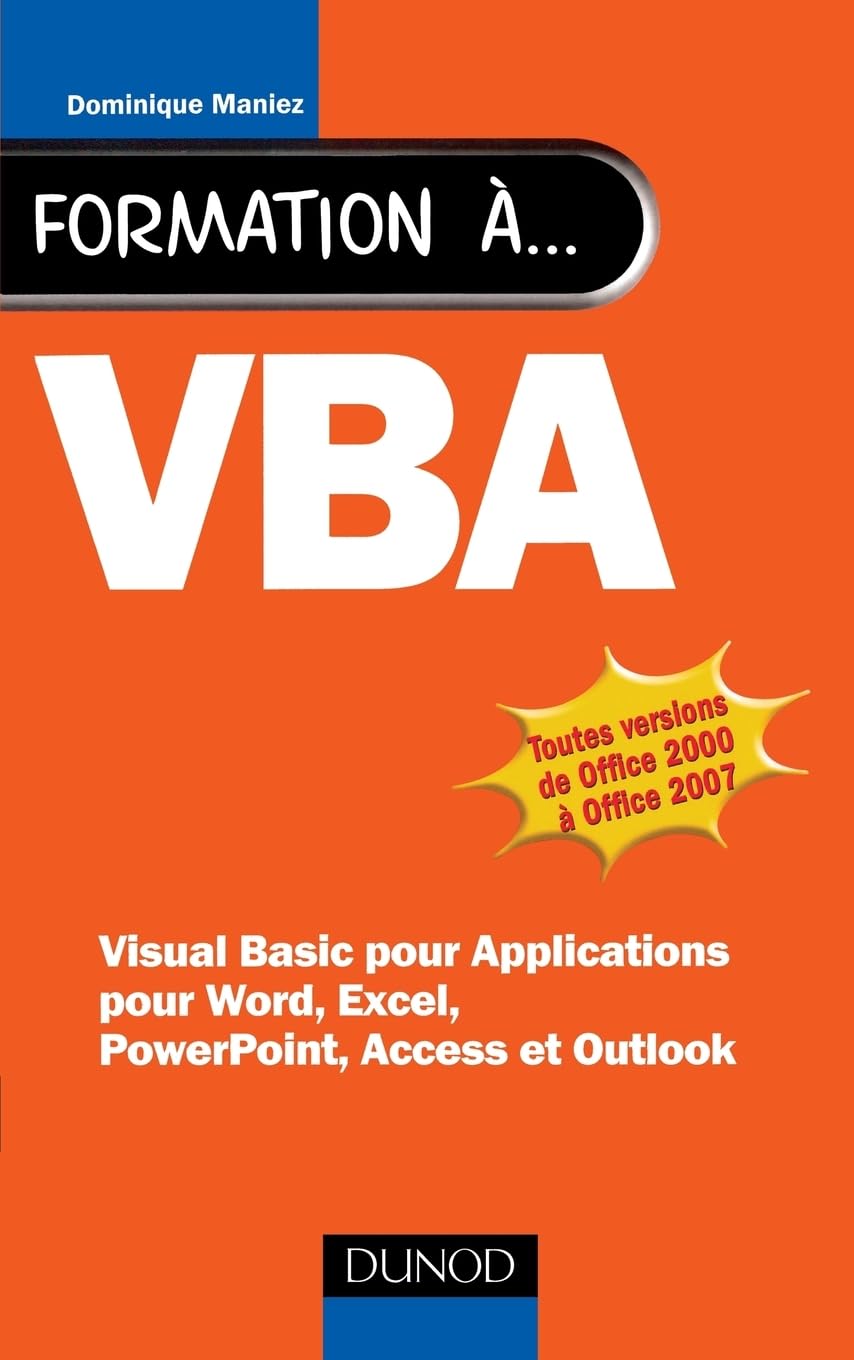 Formation à VBA: pour Word, Excel, Access