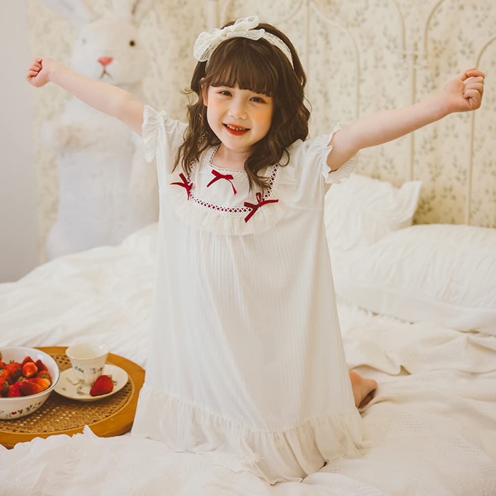 Camicia da Notte vittoriana delle Ragazze, Vestiti da Notte della Principessa del Vestito da Sonno dei Bambini per la Ragazza 3-12 Anni