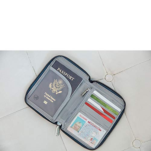 Travelon Rfid Blocking Passport Zip Wallet, Ocean, 4 X6 .5 #TOP3