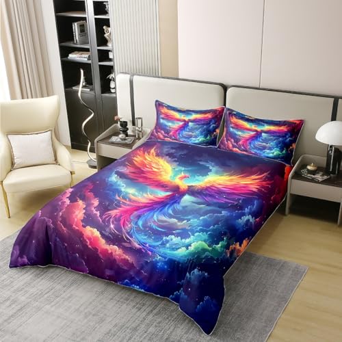 Housse de couette phénix 155x220 cm en coton Homewish et sa taie d'oreiller - 3