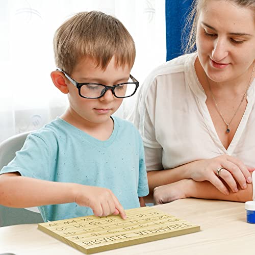 Braille Alphabet Board Wood Braille Fingerboard Alphabet Board Educational Braille Teaching