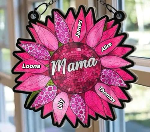 Personalized Sunflower Suncatcher Ornament for Mom Moments