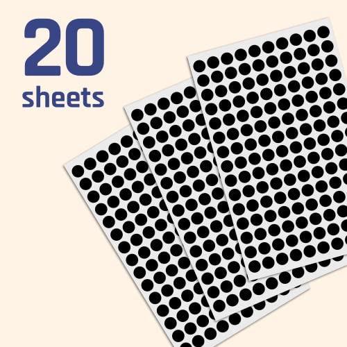 Image of 3000 Pack, 0.375 inch Round Color Coding Circle Dot Sticker Labels - Black