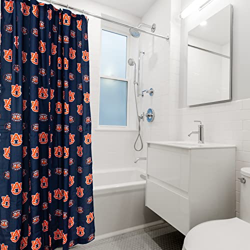 Image of College Covers Everything Comfy Auburn Tigers Bright and Colorful Shower Curtain Cover 70 inch x 72 inch