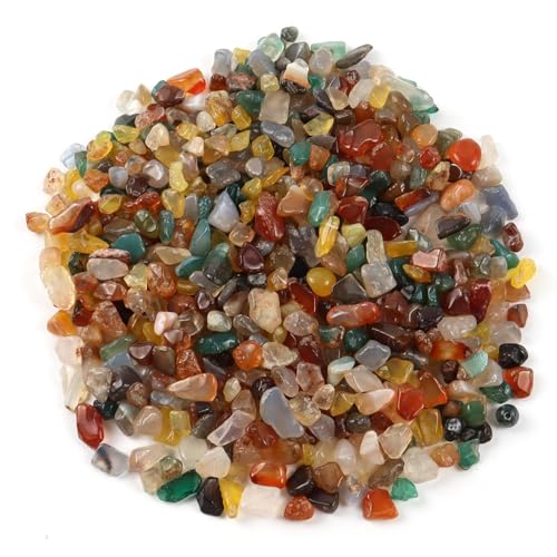 GIUSOBG Cailloux Aquarium 200g Galets Decoratif Jardin 4-6mm Irrégulière Gemmes Perles Coloré Bille en Verre Roche de Rivière Gravier pour Aquarium Plantes...
