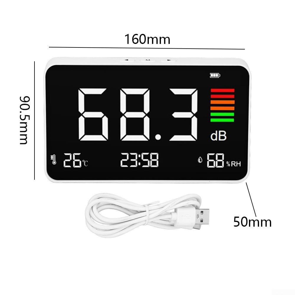 Medidor de ruido 30-130dB ±1.5 Precisión para medidor de ruido húmedo temp