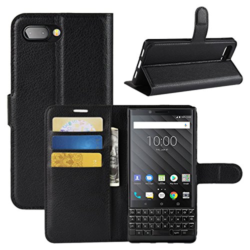 HualuBro Coque Blackberry KEY2, Premium Étui en Cuir PU Leather Wallet Portefeuille Housse Flip Case Cover avec Cartes Slots pour Blackberry Key 2 Smartphone...