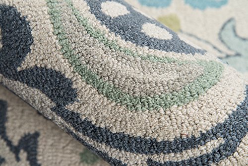 Momeni Rugs Newport Collection, 100% Wool Hand Tufted Loop Cut Contemporary Area Rug, 9' X 12', Blue #TOP4