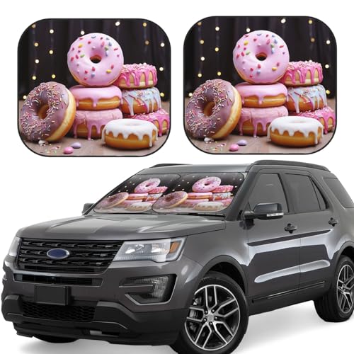 Pare-soleil pour pare-brise de voiture pliable lot de 2 taille S format beignet pour SUV berline