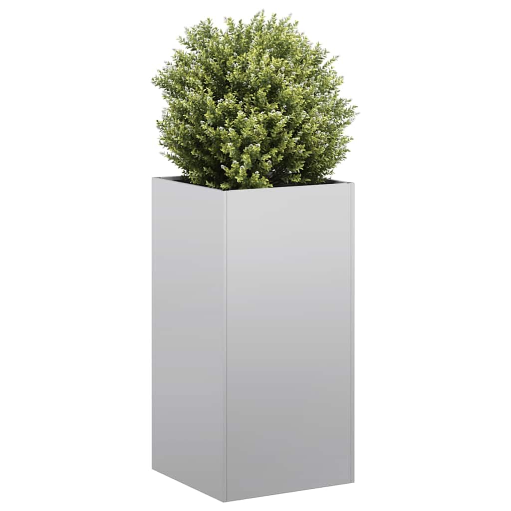 IKAYAA Raised Garden Bed Galvanised planter Bottomless Galvanised Steel Planter Box for Growing Outdoor Plants, Vegetables-galvanised steel-40 x 40 x 80 cm
