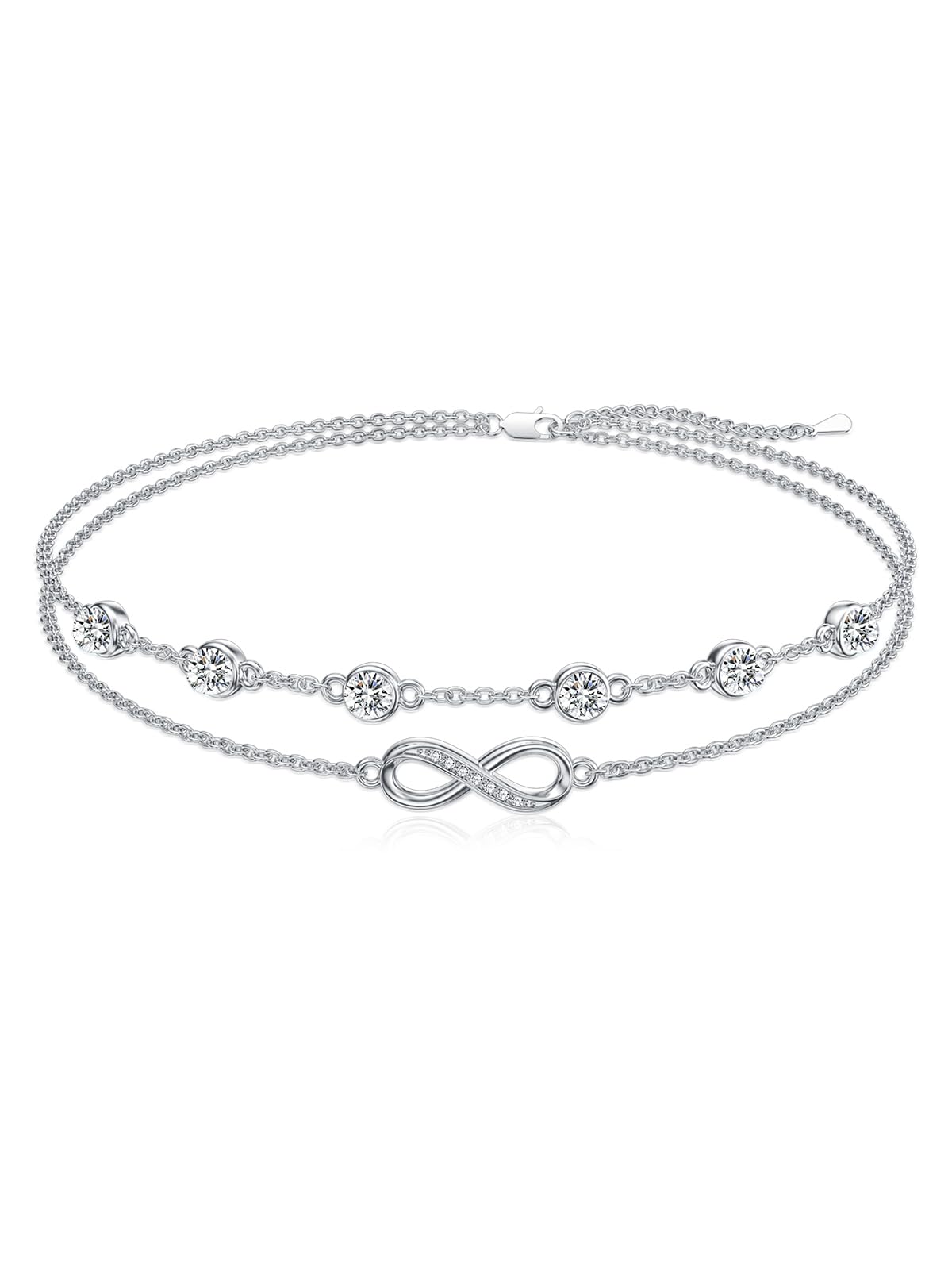 Dorunmo Anklet Bracelets For Women 925 Sterling Silver Birthstone/Infinity/Butterfly/Evil Eye/Turtle/Pineapple/Starfish/Heart Anklets Bracelets Jewelry Gifts for Women
