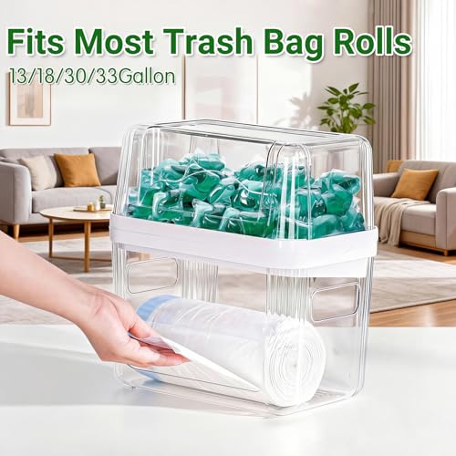 Rangement Lessive Liquide, 3 en 1 Rangement Buanderie avec une Ouverture, Buanderie Organisation pour les Capsules de lessive, les Sacs Poubelles – Image 5