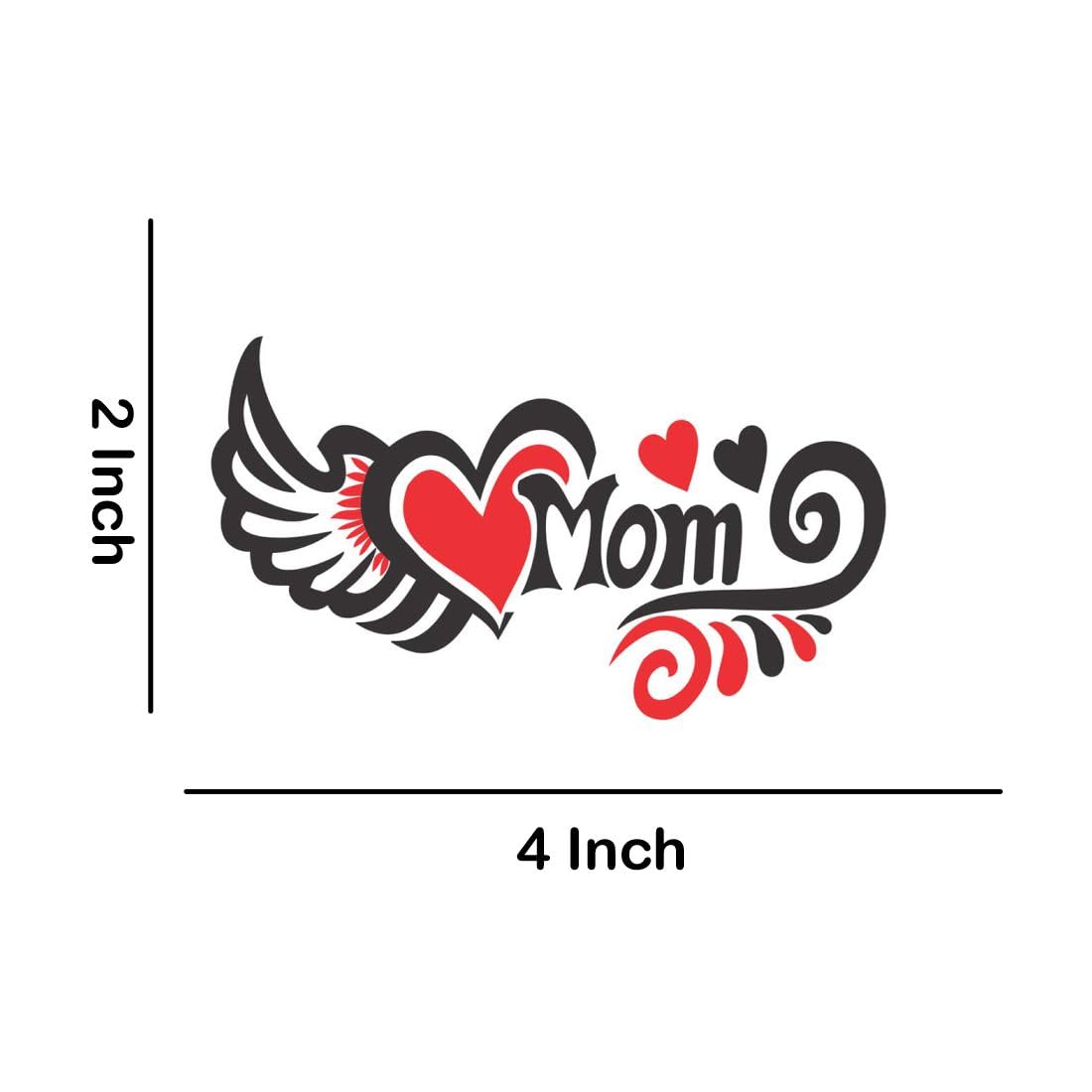 Temporary Tattoowala Mom With Heart And Wings Temporary Tattoo Stickers For Girls, Men, Women Fake Tattoo Waterproof body Art 1