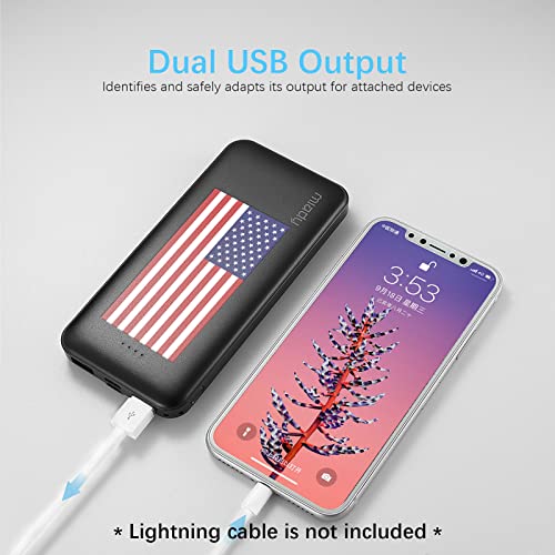 Miady 2-Pack 10000mAh Dual USB Portable Charger, Type-C Fast Charging Power Bank, Slim Backup Battery Pack Compatible with iPhone 16/15/14/13 Galaxy S24/22 iPad Android etc (Flag Edtion)