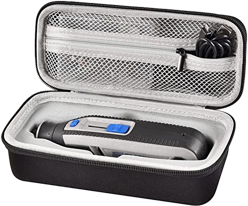 Image of Case Compatible with Dremel Lite 7760 N /10 4V Li-Ion / PawControl 7760-PET Dog Cordless Rotary Tool Multi-Purpose Kit, Zipper Mesh Pocket Storage Holder for USB Charging Accessory Changes (black)