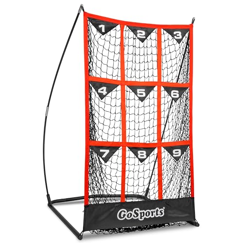 GoSports 9 Hole Baseball & Softball Pitching Strike Zone Target Net - 49 x 30 Inches