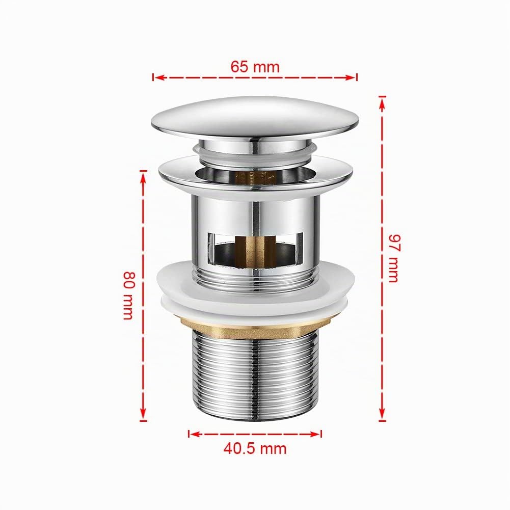 Ibergrif M11057 Star Miscelatore Monocomando Per Bagno, Rubinetto Per Lavabo, Cromo & Scarico Lavabo Bagno Universale Pop Up 1/4 '', Valvola Piletta Lavandino Click Clack, Con Troppopieno
