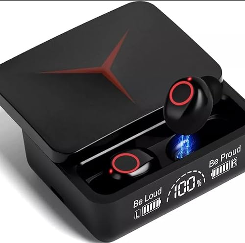 Wireless Earbuds - Bluetooth Black Headphones, Powerful Customized Sound, Long Playtime Charging Cable, USB-C Fast Charge, Button Control, Commute, Sports Ear Buds