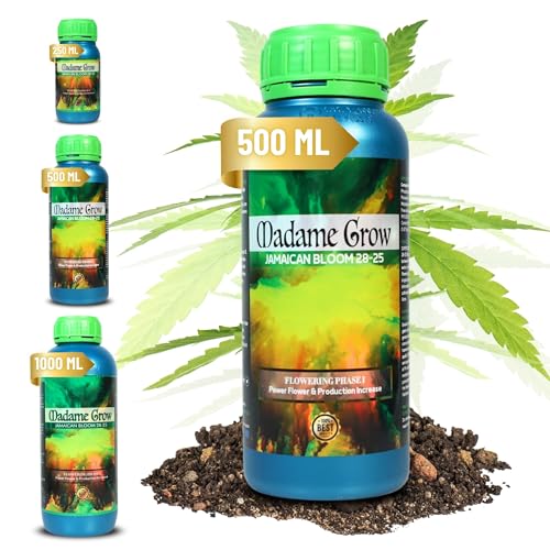 MADAME GROW abono plantas - fertilizante plantas - abono plantas verdes - fertilizante plantas verdes - sustrato plantas verdes - abono para plantas - fertilizante universal (JAMAICAN BLOOM 500ml)