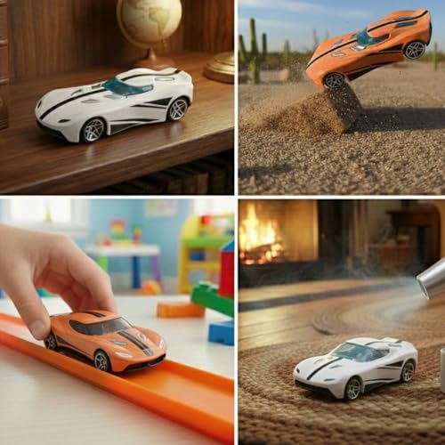Image of GENIE'S TOY BUS Color Changing Die-Cast Racing Car I 1:64 Scale Temperature Sensitive Paint Sports Car I Change Color with Water I Kids Collectible Toy for Ages 3+ I Best Birthday Gift for Kids