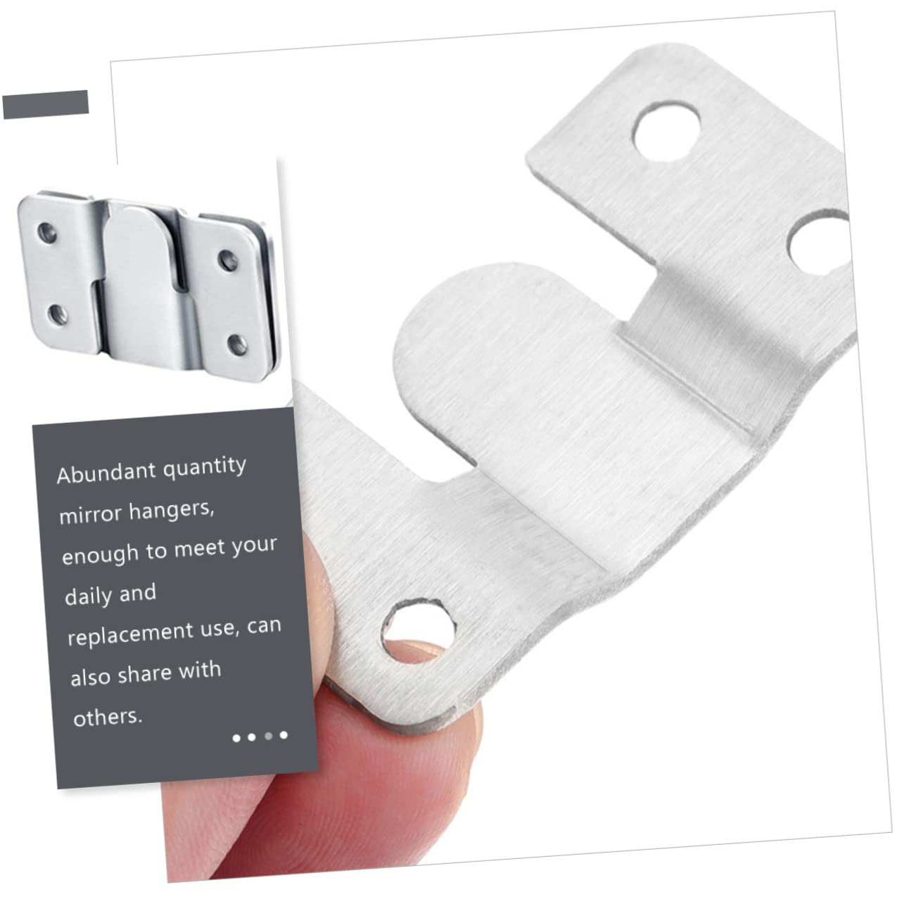 Ganci per Specchi in Acciaio Inox Argento, 16 Paia