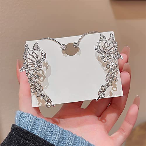 Ear Cuffs For Women Non Piercing, Butterfly Tassel Style Zircon Earrings, Wrap Around Earrings, Adjustable Ear Cuff Earrings Clip, Gifts For Women Girls (1 Pair-#2) #TOP4