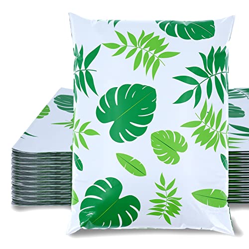 JinRuiKJ Poly Mailers 12x15.5 50 Pack, Tropical Leaves Design