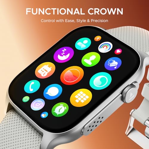 Image of Boat Ultima Ember smartwatch with 1.96 inch AMOLED Display, AOD, Personalized Fitness Nudges, Functional Crown,100+ Sports Modes, Create Your Own Watchface, smartwatch for Man and Woman (Silver Myst)