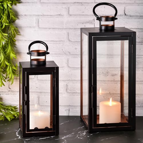 Marrakesch 2er Set LED Laterne Windlicht 39 cm und 27,5 cm | Laternen...