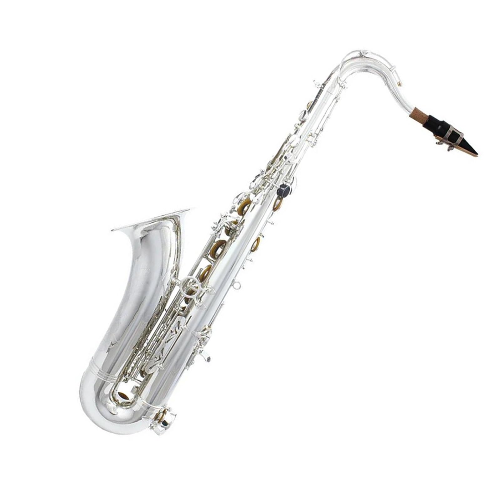 Saksofony dla początkujących Saksofon tenorowy profesjonalny Bb Instrument z korpusem blaszanym(Sliver)