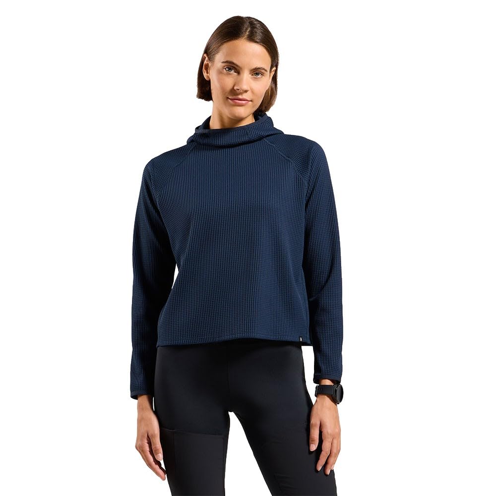 Odlo Cubic Midlayer Hoodie Damen | Wandershirt mit Kapuze | Regular Fit