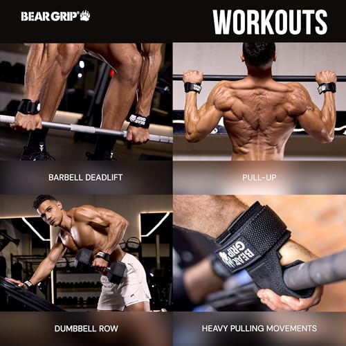 Image of BEAR GRIP Multi Grip Straps /Hooks - Rubber Lifting Straps /Gloves (Small)