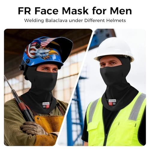 Image of Fullsheild FR Face Mask Summer Mesh Welding Balaclava Lightweight FR Mask | FR Face Mask for Men Mesh FR Balaclava Arc Rated NFPA2112 CAT2 Helmet Liner Face Cove Flame Resistant Welding Hood One Size